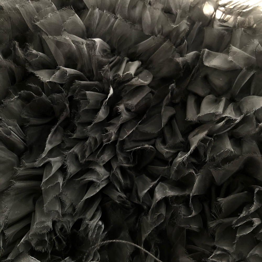 AIDAN MATTOX black satin and organza party dress - Picture 5 of 6